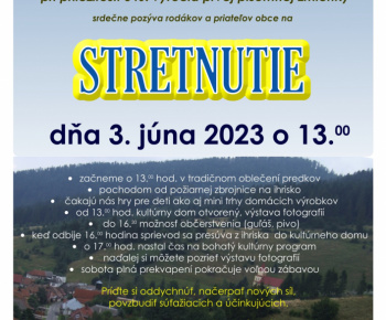 Stretnutie rodákov a priateľov obce Úhorná